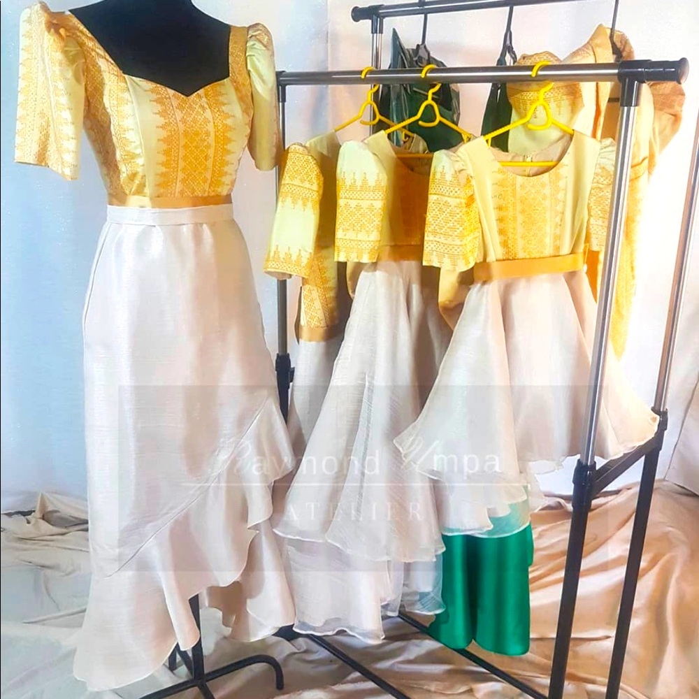 Filipiniana made with handwoven Inaul fabric
